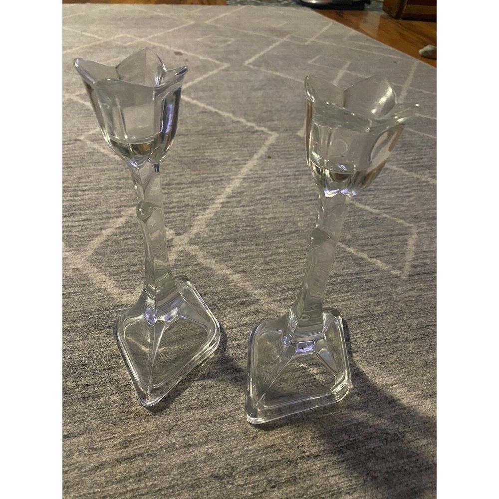Vintage Toscany Classics LTD Tulips 8" Candle Sticks Set Of Two